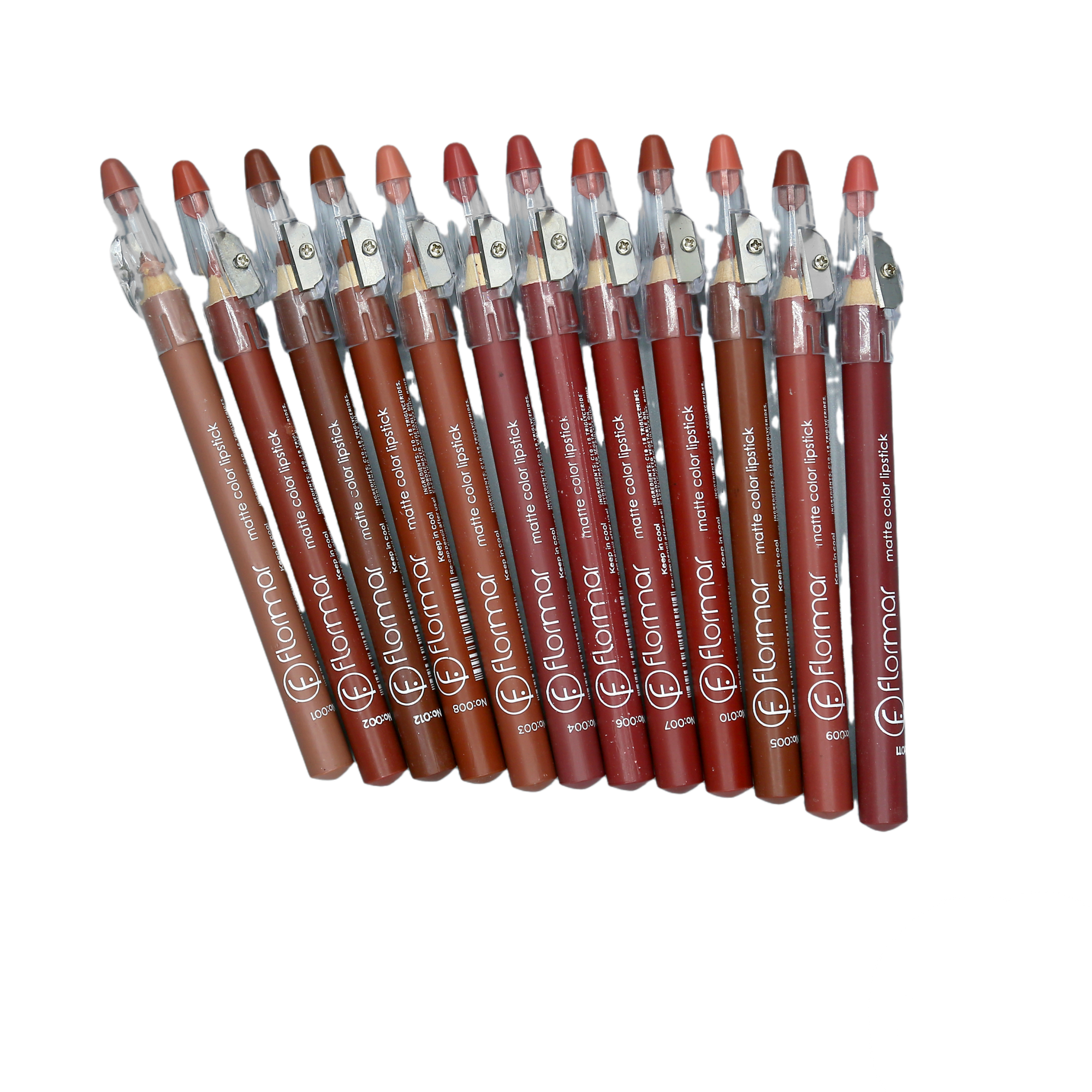 Flormar Matte Color Lipstick Pencil With Sharpner 12Pcs freeshipping - lasertag.pk