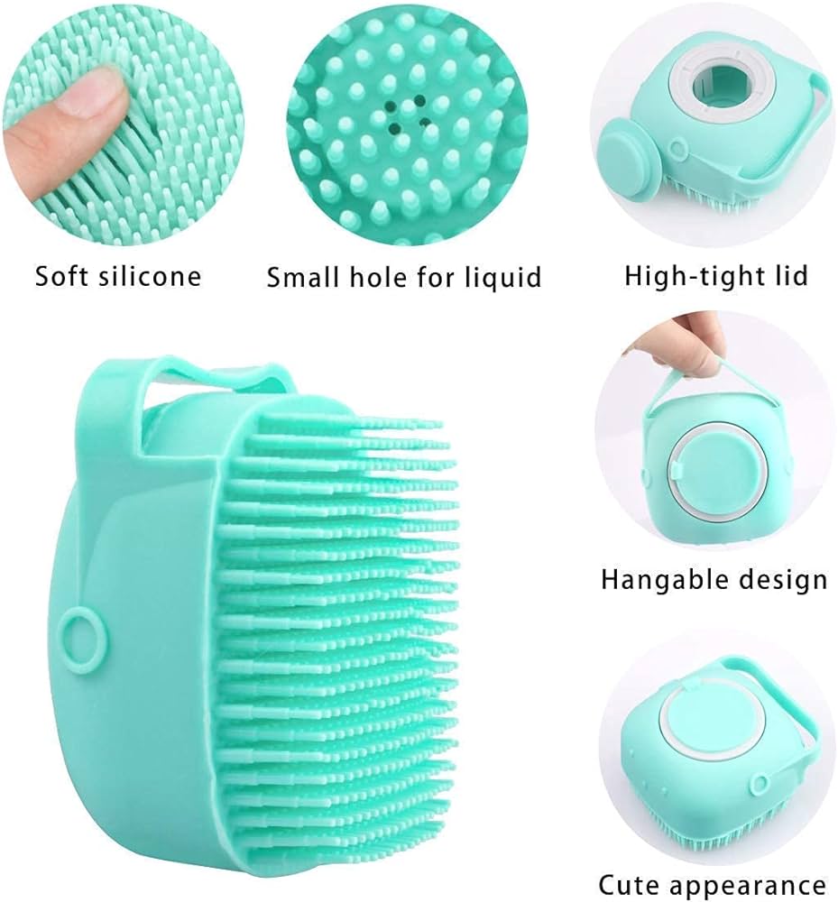 Soft Silicone Body Bath Brush with Shower Gel Dispenser