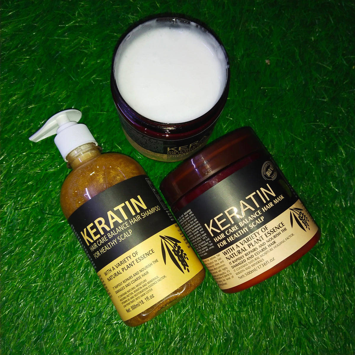 Keratin Brazil Nut Shampoo 500ML + Keratin Brazil Nut Hair Mask 500g + Bio Aqua Lip Mask