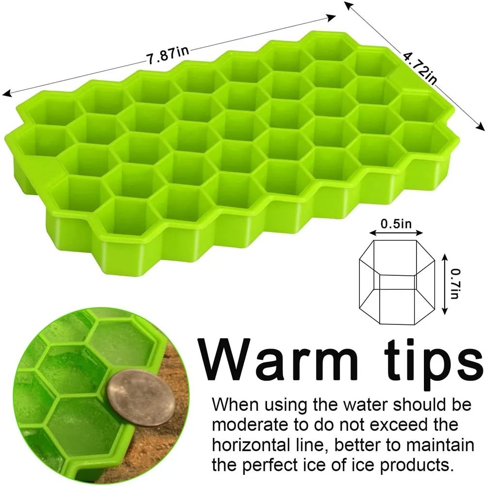 Restock ✨✨
Cavity Honeycomb Ice Cube Trays Reusable Silicone Ice Cube Mold BPA Free Ice Maker with Removable Lids