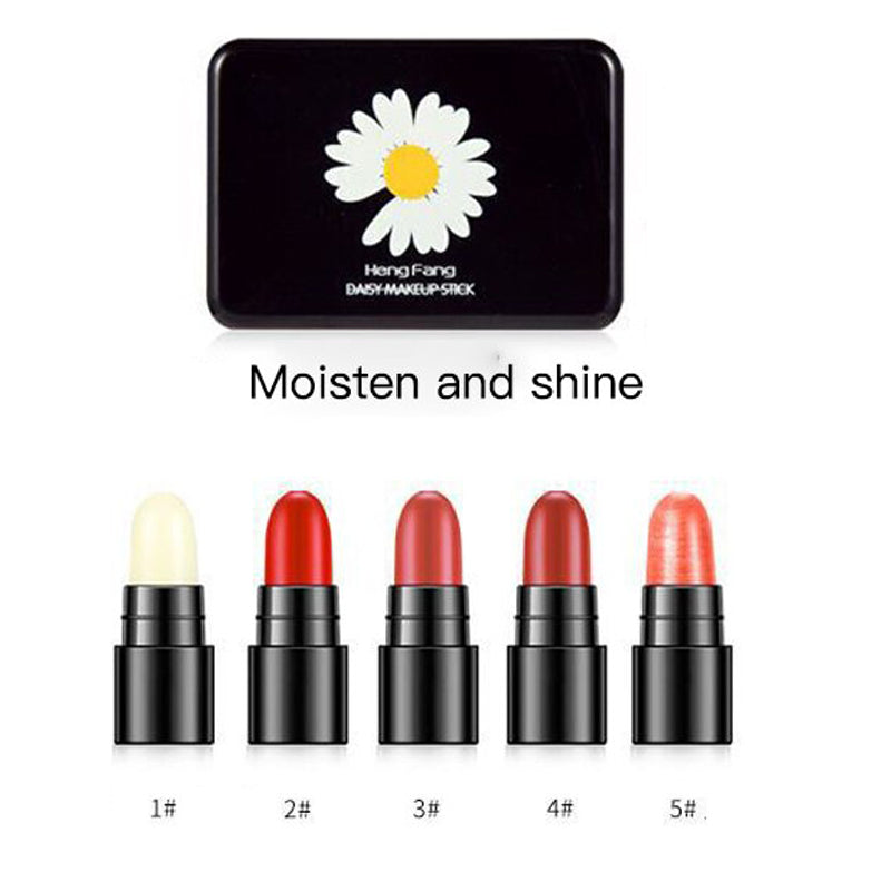Heng Fang Mini lipstick Sunflower Black Daisy Makeup Stick 5Pcs freeshipping - lasertag.pk
