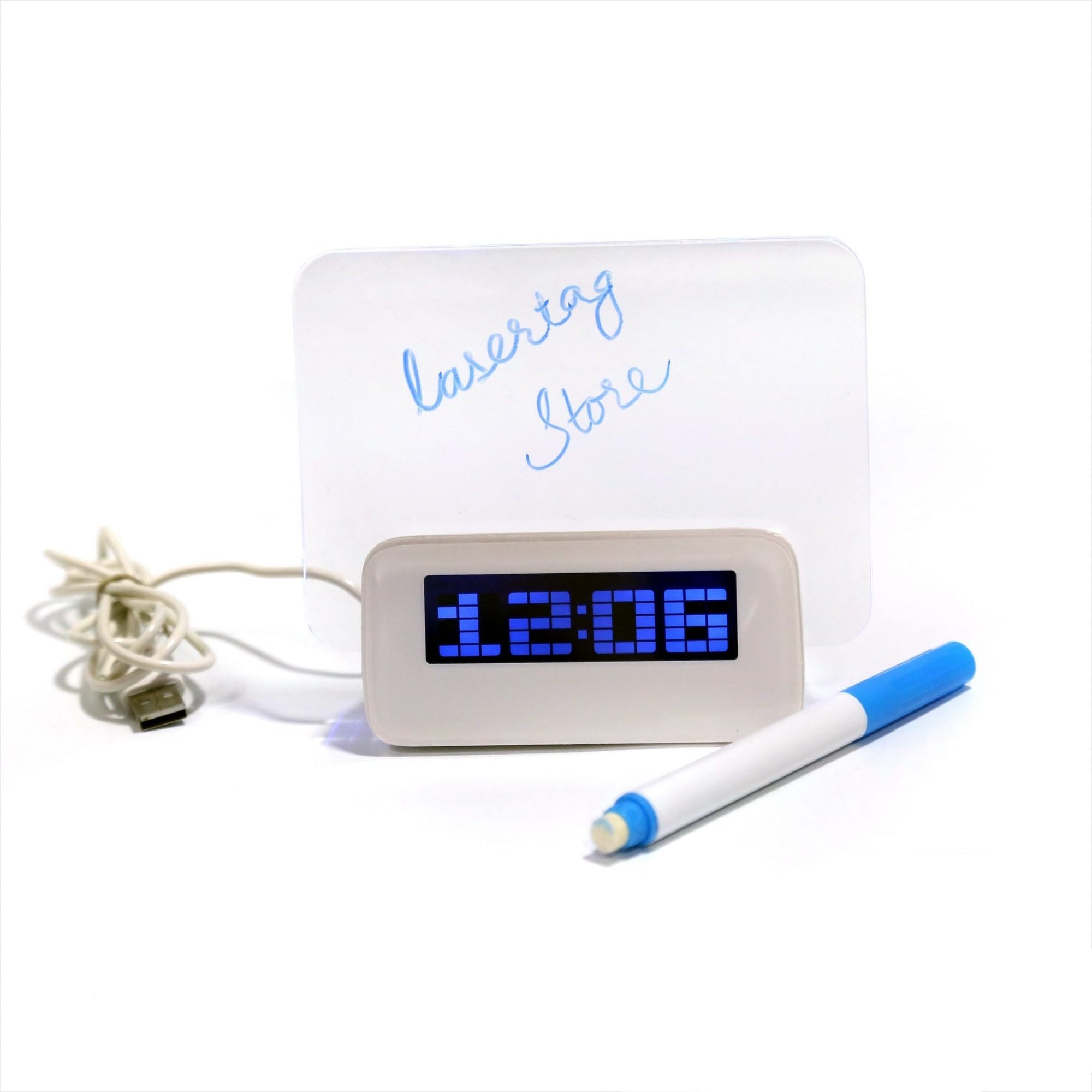 Baban Digital Alarm Clock and Writing Pad 4Port USB freeshipping - lasertag.pk