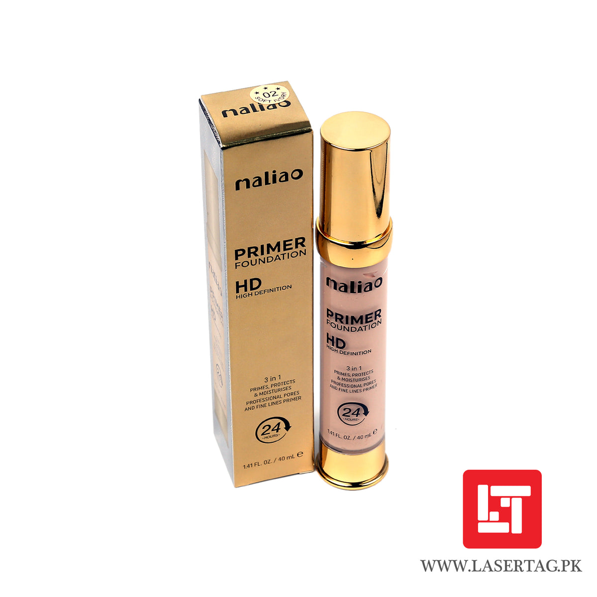 Maliao Primer Foundation HD High Definition 3 In 1 PRimes, Protects &amp; Moisturises Soft Ivory M175-02 40ml freeshipping - lasertag.pk