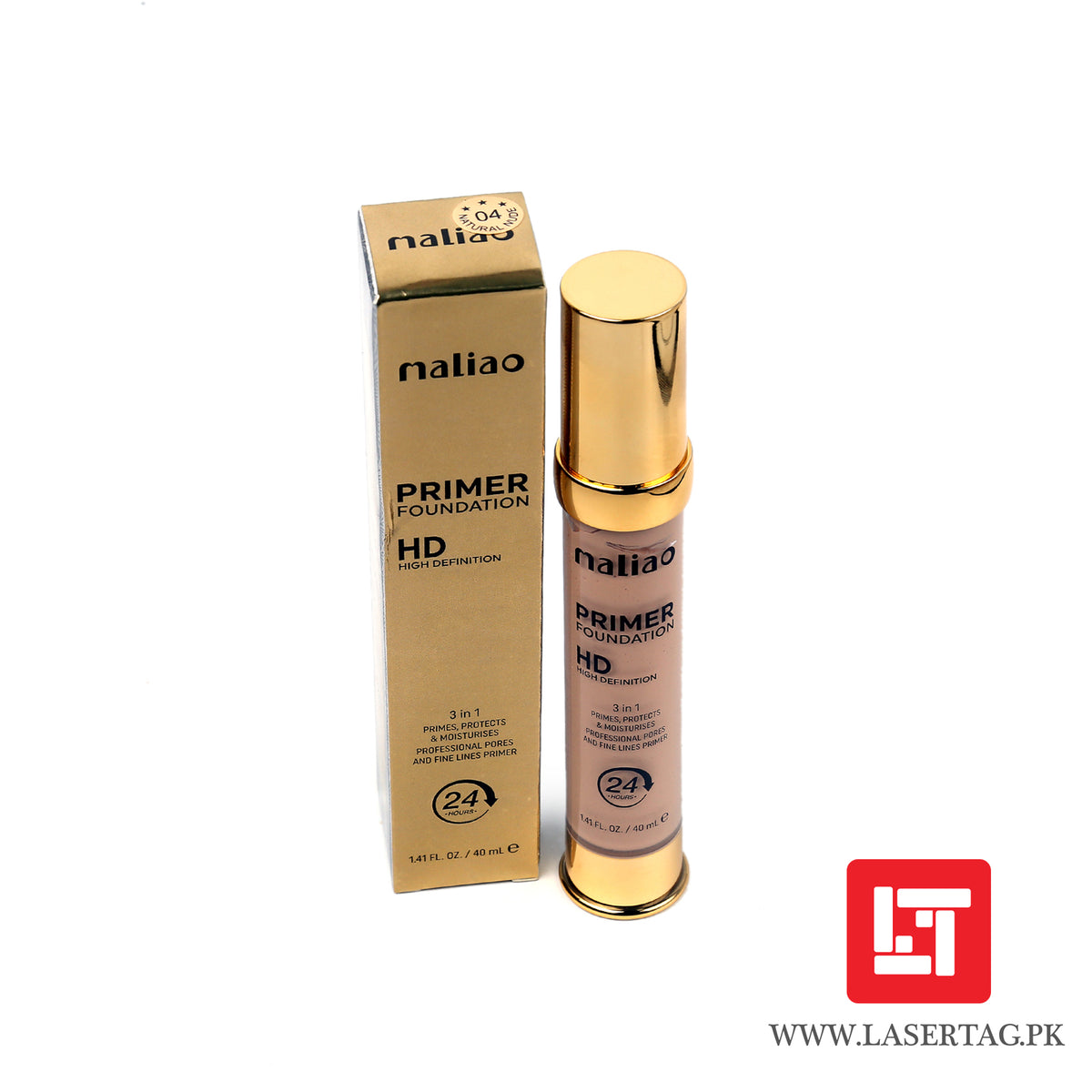 Maliao Primer Foundation HD High Definition 3 In 1 PRimes, Protects &amp; Moisturises Natural Nude M175-04 40ml freeshipping - lasertag.pk