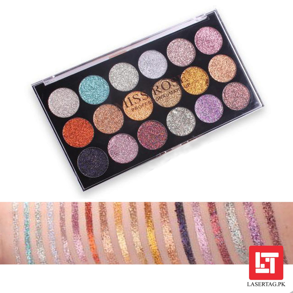Miss Rose 18-Color Glitter Palette  Shade B 7001-083M2 freeshipping - lasertag.pk