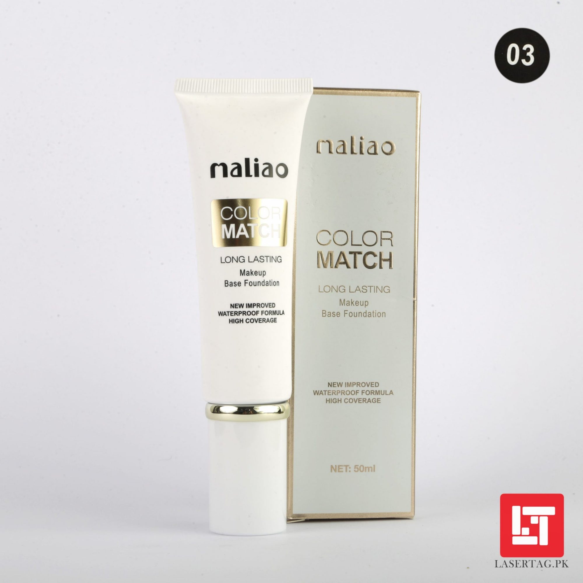 Maliao Color Match Long Lasting Makeup Base Foundation New Improved Waterproof Formula M109-03 50ml freeshipping - lasertag.pk