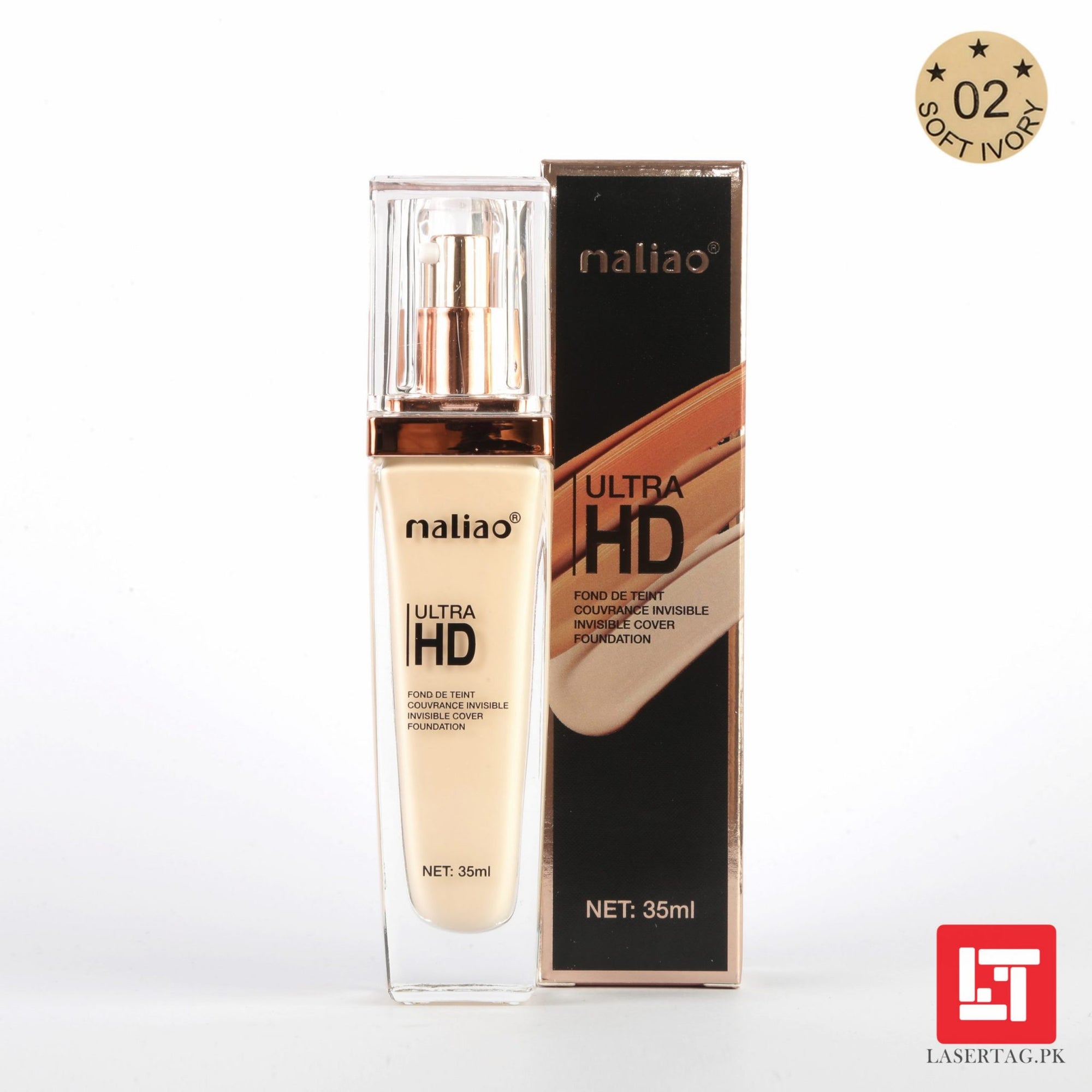 Maliao Ultra HD Invisible Cover Foundation Soft Ivory M217-02 35ml freeshipping - lasertag.pk