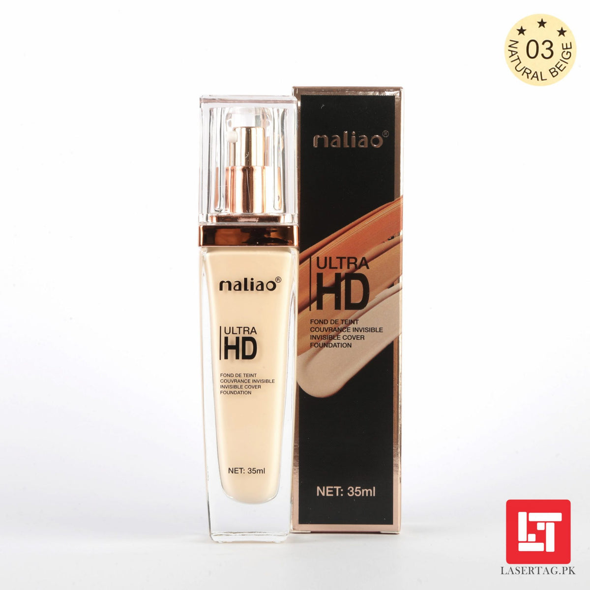 Maliao Ultra HD Invisible Cover Foundation Natural Beige M217-03 35ml freeshipping - lasertag.pk