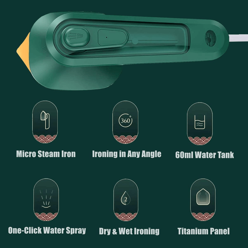 Mini Iron Professional Micro Steam Flatiron Convenient Handheld Household Iron Portable Wet Dry Ironing Machine Home Travel Essential Tools For Sterilization And Mite Removal